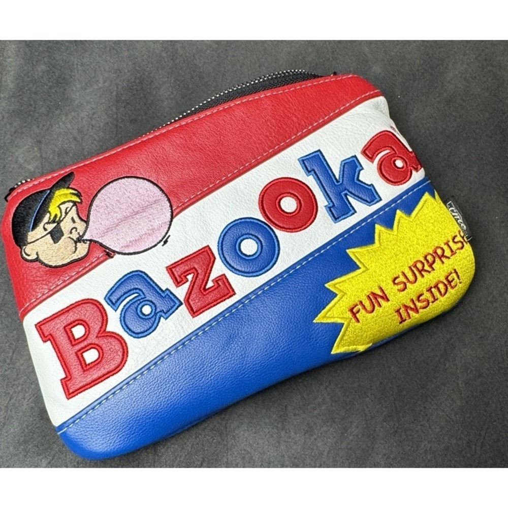 Bazooka Bubblegum Novelty Clutch Bag CMC Design Red Blue Y2K Retro Pop Art